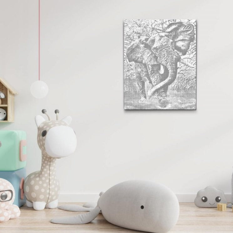 elefant dot painting konstverk