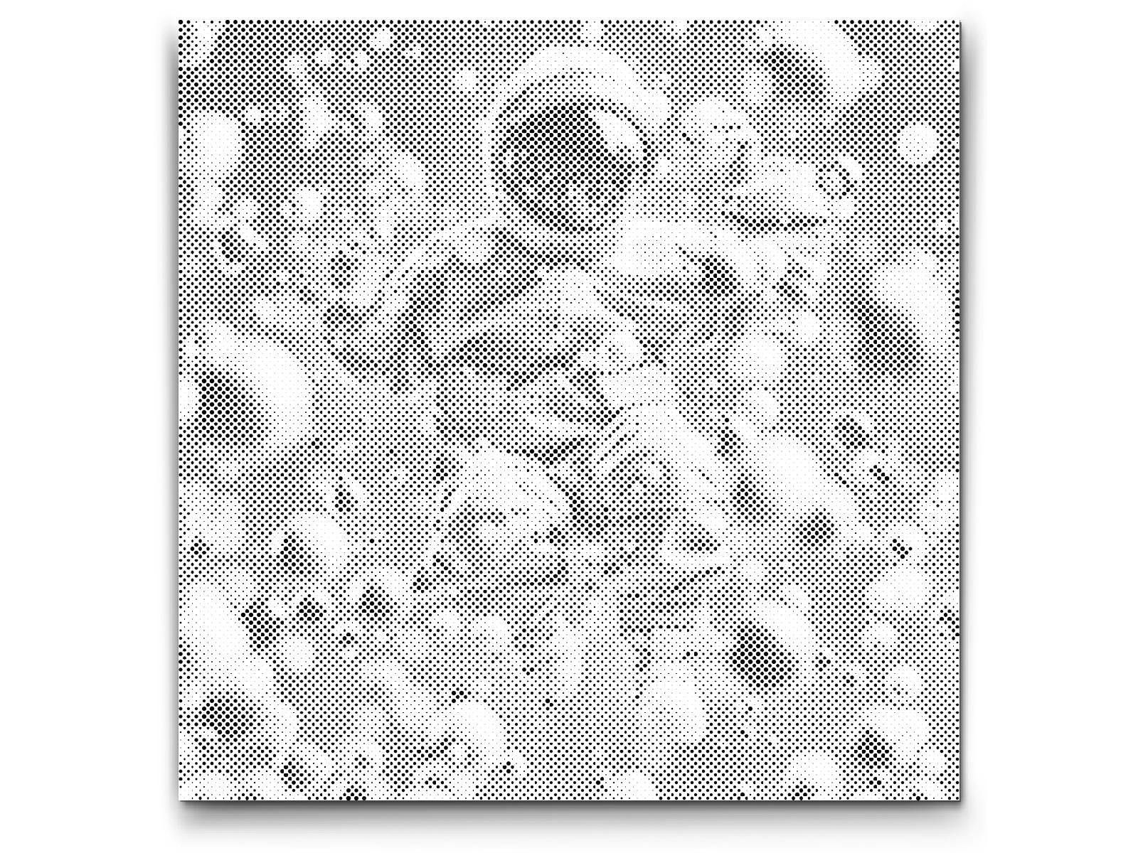 dot painting rymdfarare prickkonst