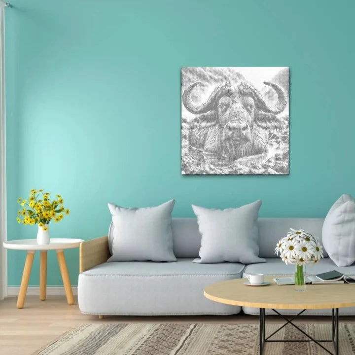 Vattenbuffel Prickmålning | Dot Painting & Prickkonst