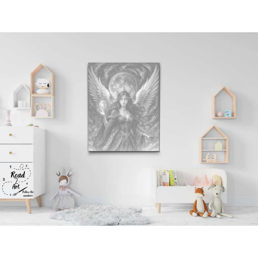 Prickmålning med skyddsängel design