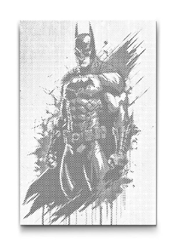 Prickmålning Batman – dot painting/prickkonst med superhjälte-motiv.