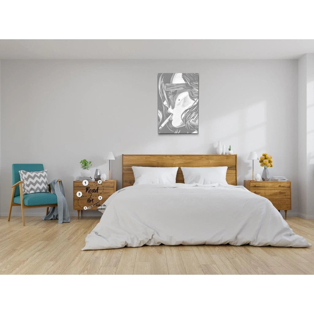 Prickmålning Femme Fatale – Unik prickkonst & dot painting